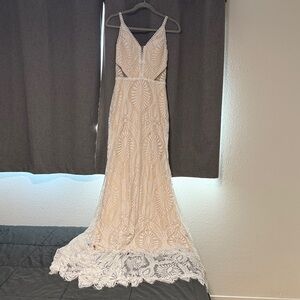 Elegant Cream Lace Gown